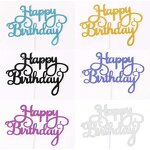 Happy Birthday Cake Topper Supplier - Glitter Calligraphy Bling Sparkle