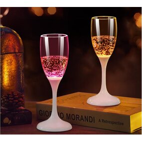 Light up Champagne Glasses Supplier - Glowing LED Wine Cups Reusable
