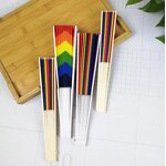 LGBT Bamboo Fan Factory - Rainbow Colorful Plastic Hand Held Gay Pride