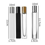 Square Glass Roll on Bottle Supplier - 10ml with Matte Black/White Color