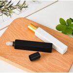 Square Glass Roll on Bottle Supplier - 10ml with Matte Black/White Color