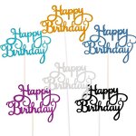 Happy Birthday Cake Topper Supplier - Glitter Calligraphy Bling Sparkle