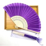 Personalized Wedding Hand Fan Supplier - for Guest Custom Logo Silk