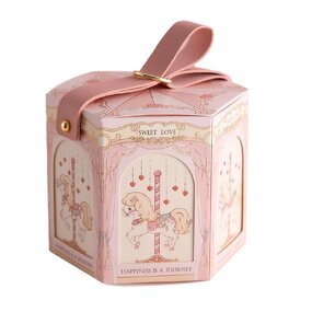 Gift Sweet Candy Box Factory - Carousel Hexagon Handle Paper for Baby