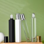 Square Glass Roll on Bottle Supplier - 10ml with Matte Black/White Color
