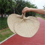 Natural Raffia Hand Fan Factory - Boho-Style Handcraft Home Art Weave