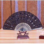 Chinese Dance Folding Fan Supplier - Party Favor Elegant Embroidered Flower