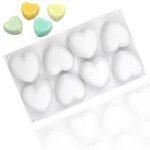 Love Heart Mousse Cake Mold Supplier - 8 Hole Dessert Pastry Silicone