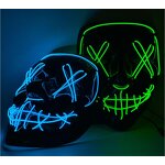 Halloween Light up Mask Factory - Glowing Party Face Scary Horror Black