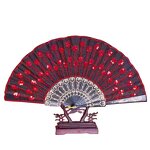 Chinese Dance Folding Fan Supplier - Party Favor Elegant Embroidered Flower