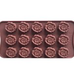 Silicone Rose Chocolate Mould Supplier - 15 Cavity DIY Candy Flower Ice