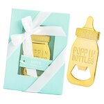 Golden Nursing Bottle Opener Factory - Gold Feeding Bottle for Baby Shower
