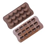 Dimpled Heart Chocolate Mold Supplier - 15 Cavity Valentine Day Gummy
