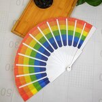 LGBT Bamboo Fan Factory - Rainbow Colorful Plastic Hand Held Gay Pride