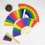 LGBT Bamboo Fan Factory - Rainbow Colorful Plastic Hand Held Gay Pride