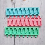 Silicone Ice Cream Mold Supplier - 8 Cavity Christmas Tree Shape DIY