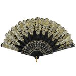 Spanish Style Hand Fans Supplier - Colorful Lace Floral Plastic Folding