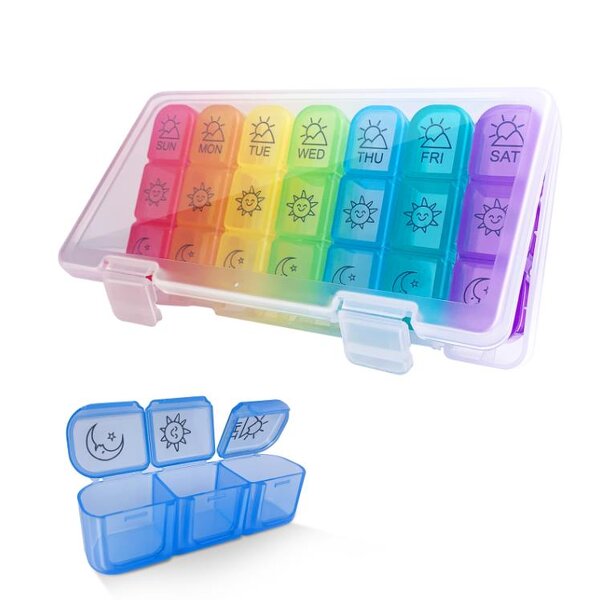 Portable Pill Storage Supplier - Custom Logo Weekly Pill Box 7 Days