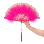 Lolita Feather Folding Fan Factory - Custom Sweet Girl Gothic Court Dance