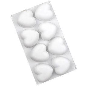 Love Heart Mousse Cake Mold Supplier - 8 Hole Dessert Pastry Silicone