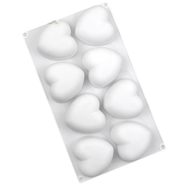 Love Heart Mousse Cake Mold Supplier - 8 Hole Dessert Pastry Silicone