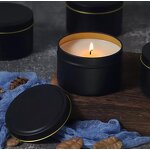 Metal Candle Tins Supplier - Custom Logo 2-8oz Round Rose Gold Matte