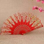 Spanish Style Hand Fans Supplier - Colorful Lace Floral Plastic Folding