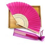 Personalized Wedding Hand Fan Supplier - for Guest Custom Logo Silk
