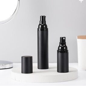 Airless Pump Spray Bottle Factory - Matte Frosted 15-50ml Black Cosmetic