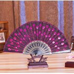 Chinese Dance Folding Fan Supplier - Party Favor Elegant Embroidered Flower