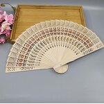 Carved Wood Folding Fan Supplier - Fashion Wedding Fragrant Party Gift