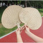 Natural Raffia Hand Fan Factory - Boho-Style Handcraft Home Art Weave