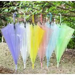 Transparent PVC Umbrella Factory - Long Handle Straight Candy-Colored 8 Bone