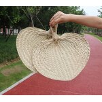 Bamboo Raffia Hand Fan Supplier - Natural Color Summer Traditional Chinese