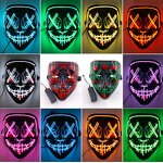 Halloween Light up Mask Factory - Glowing Party Face Scary Horror Black