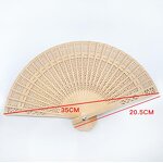 Carved Wood Folding Fan Supplier - Fashion Wedding Fragrant Party Gift