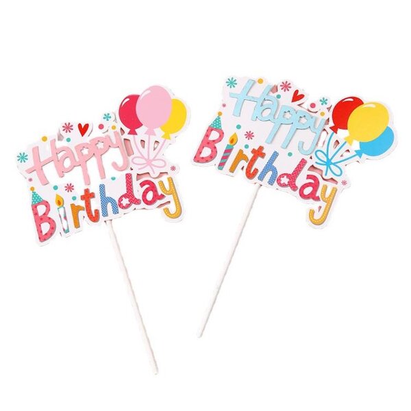 Happy Birthday Cake Topper Supplier - Multi Colors Paper for Baby First