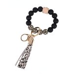 Leopard Print Keychain Supplier - Bulk Leather & Silicone Bead Wristlet