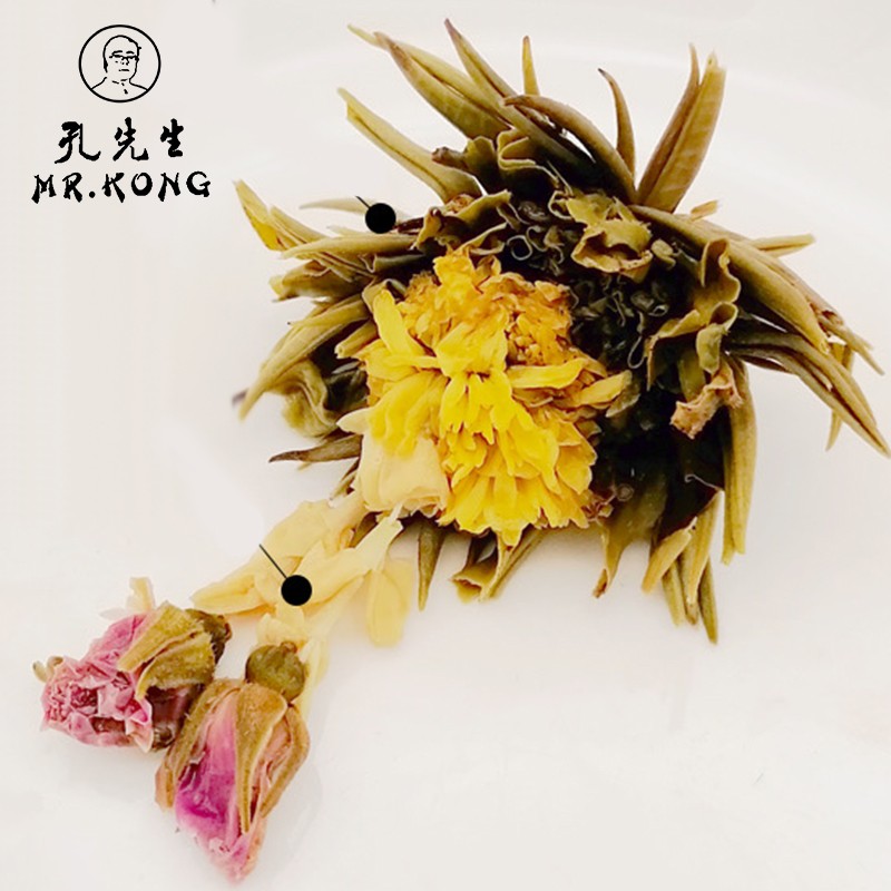 Blended Mini Compressed Tea Ball Blooming Tea Flowering Tea in Random Types Selective Blind Box Packaging with Random Shipping