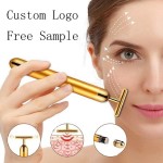 24k金面部按摩器生产商-代工T型能量美容棒家用