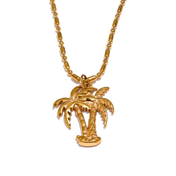 Coconut Tree Necklace Supplier - JINYOU 029 Summer 18K Gold Color PVD