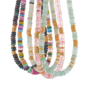 Stone Beads Necklace Manufacturer - JINYOU 4268 Trendy Colorful Waterproof