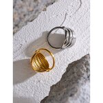 Shell Vintage Ring Supplier - JINYOU 427 Statement Stainless Steel Gold