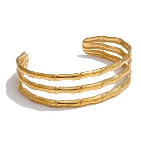 Hollow Design Bracelet Manufacturer - JINYOU 4500 Three Layers 18k Gold Plated