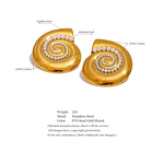 Artificial Pearls Stud Earrings Supplier - JINYOU 167 Trendy Metal Shell Golden