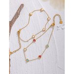 White Heart Anklet Manufacturer - JINYOU 1731 Colorful Cubic Zirconia Chain