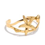 Starfish Shell Cuff Manufacturer - JINYOU 5484 Shape Metal PVD 18K Plated