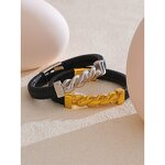 Twisted Wide Bangle Supplier - JINYOU 5452 Design 65mm Stainless Steel 18K