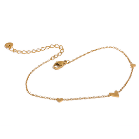 Heart Chain Anklet Manufacturer - JINYOU 1746 Rust Proof Stainless Steel Gold