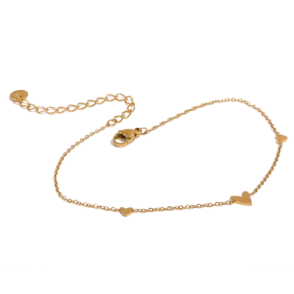 Heart Chain Anklet Manufacturer - JINYOU 1746 Rust Proof Stainless Steel Gold